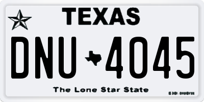 TX license plate DNU4045