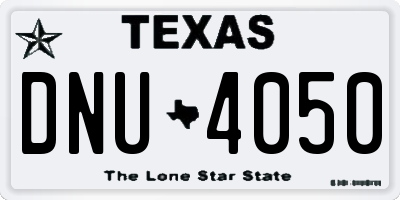 TX license plate DNU4050