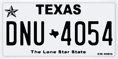 TX license plate DNU4054