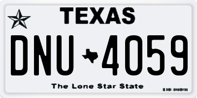 TX license plate DNU4059