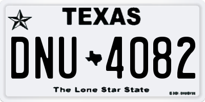TX license plate DNU4082
