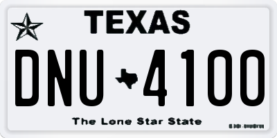 TX license plate DNU4100