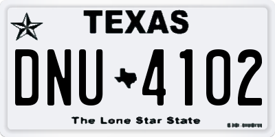 TX license plate DNU4102