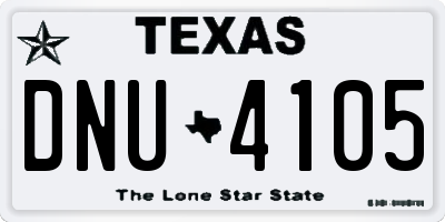 TX license plate DNU4105