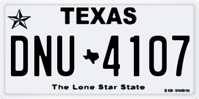 TX license plate DNU4107