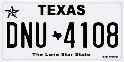 TX license plate DNU4108