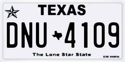 TX license plate DNU4109