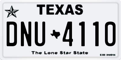 TX license plate DNU4110