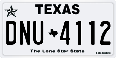 TX license plate DNU4112