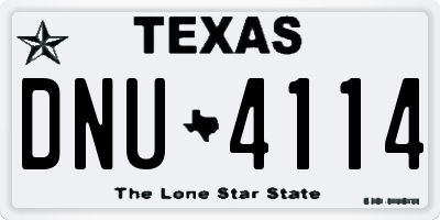 TX license plate DNU4114