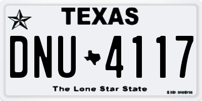 TX license plate DNU4117