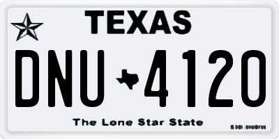 TX license plate DNU4120