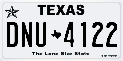 TX license plate DNU4122