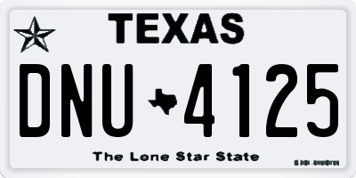 TX license plate DNU4125
