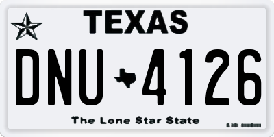 TX license plate DNU4126