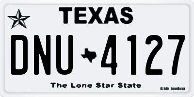 TX license plate DNU4127