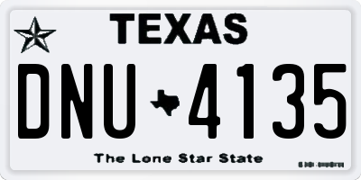 TX license plate DNU4135