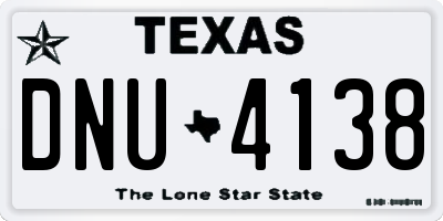 TX license plate DNU4138