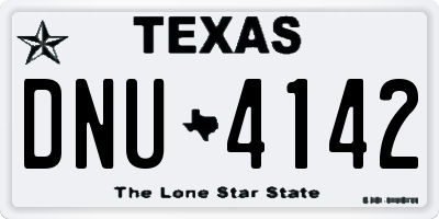 TX license plate DNU4142
