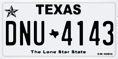 TX license plate DNU4143