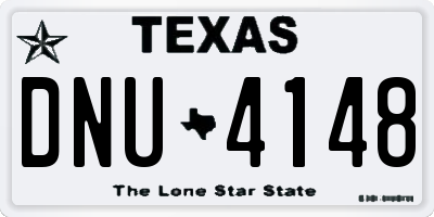 TX license plate DNU4148