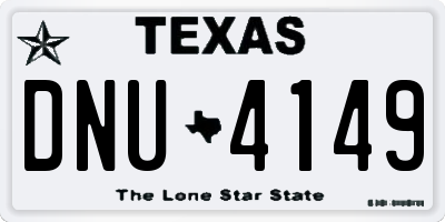 TX license plate DNU4149