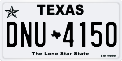 TX license plate DNU4150