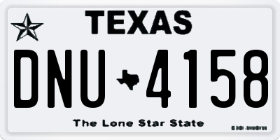 TX license plate DNU4158