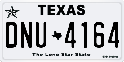 TX license plate DNU4164