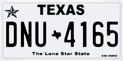 TX license plate DNU4165