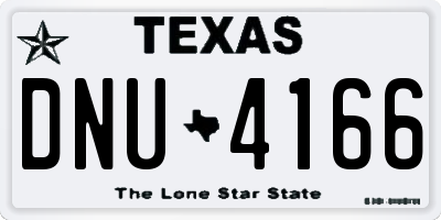 TX license plate DNU4166