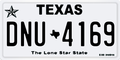 TX license plate DNU4169