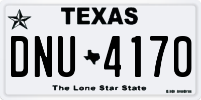 TX license plate DNU4170