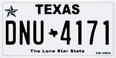 TX license plate DNU4171