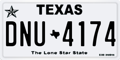 TX license plate DNU4174