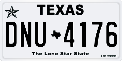 TX license plate DNU4176