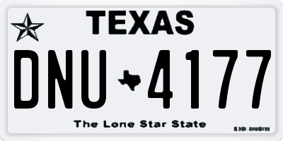 TX license plate DNU4177