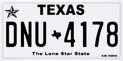 TX license plate DNU4178