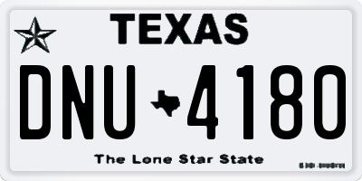 TX license plate DNU4180