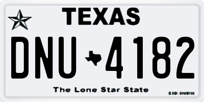 TX license plate DNU4182