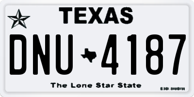 TX license plate DNU4187