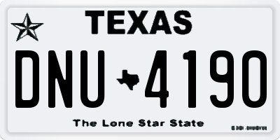 TX license plate DNU4190