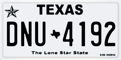 TX license plate DNU4192
