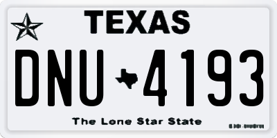 TX license plate DNU4193