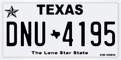 TX license plate DNU4195