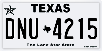 TX license plate DNU4215