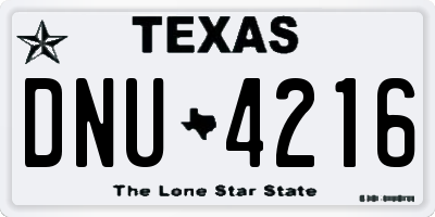 TX license plate DNU4216