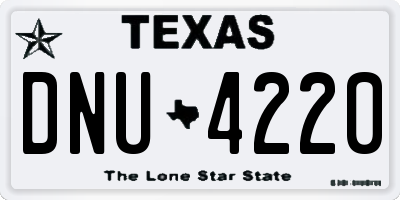 TX license plate DNU4220