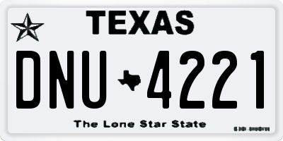 TX license plate DNU4221