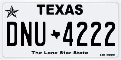 TX license plate DNU4222